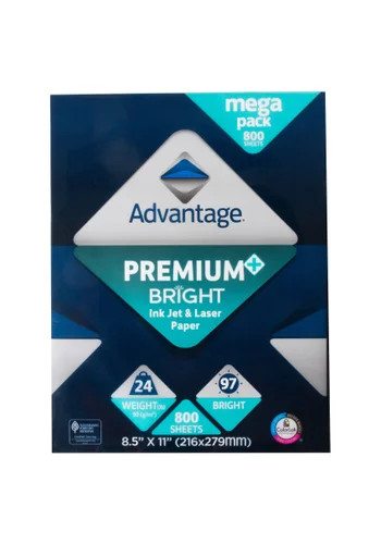 Premium 24 lb Inkjet & Laser Paper, Letter 8.5×11, 97 Bright