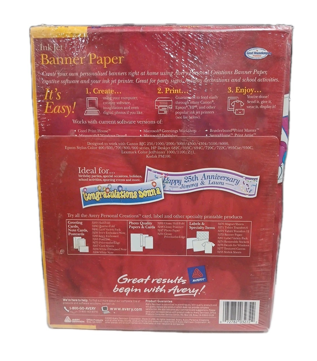 Avery 3272 INKJET BANNER PAPER GREAT FOR PARTY SIGNS WELCOME HOME SIGNS HOLIDAYS