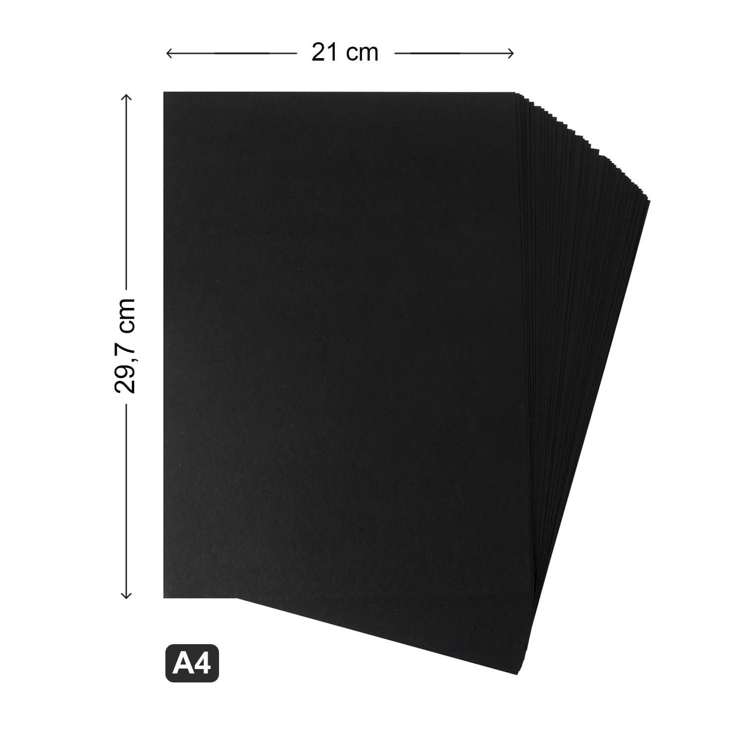 11110410 Pack of 100 Cards, A4, Black