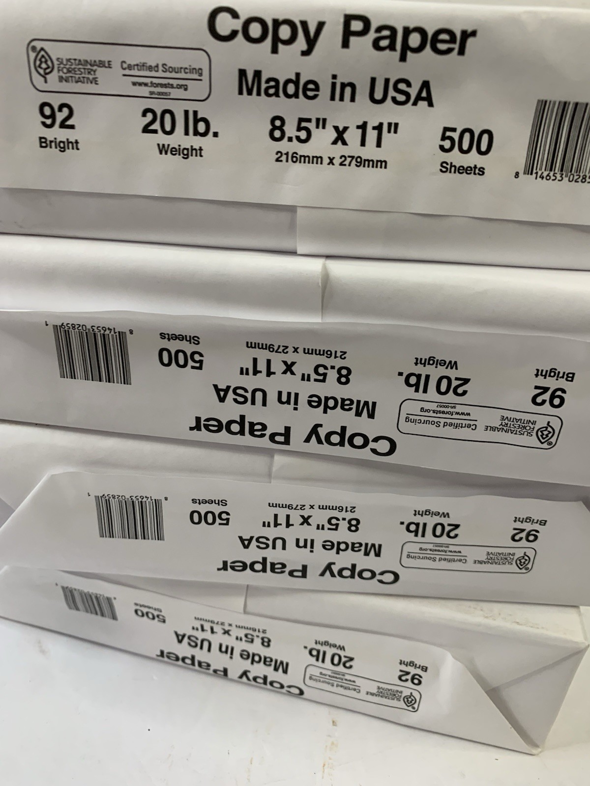 Lot Printer Copy Paper Case White 8.5″x11″ Letter Size Four Reams = 2000 Sheets