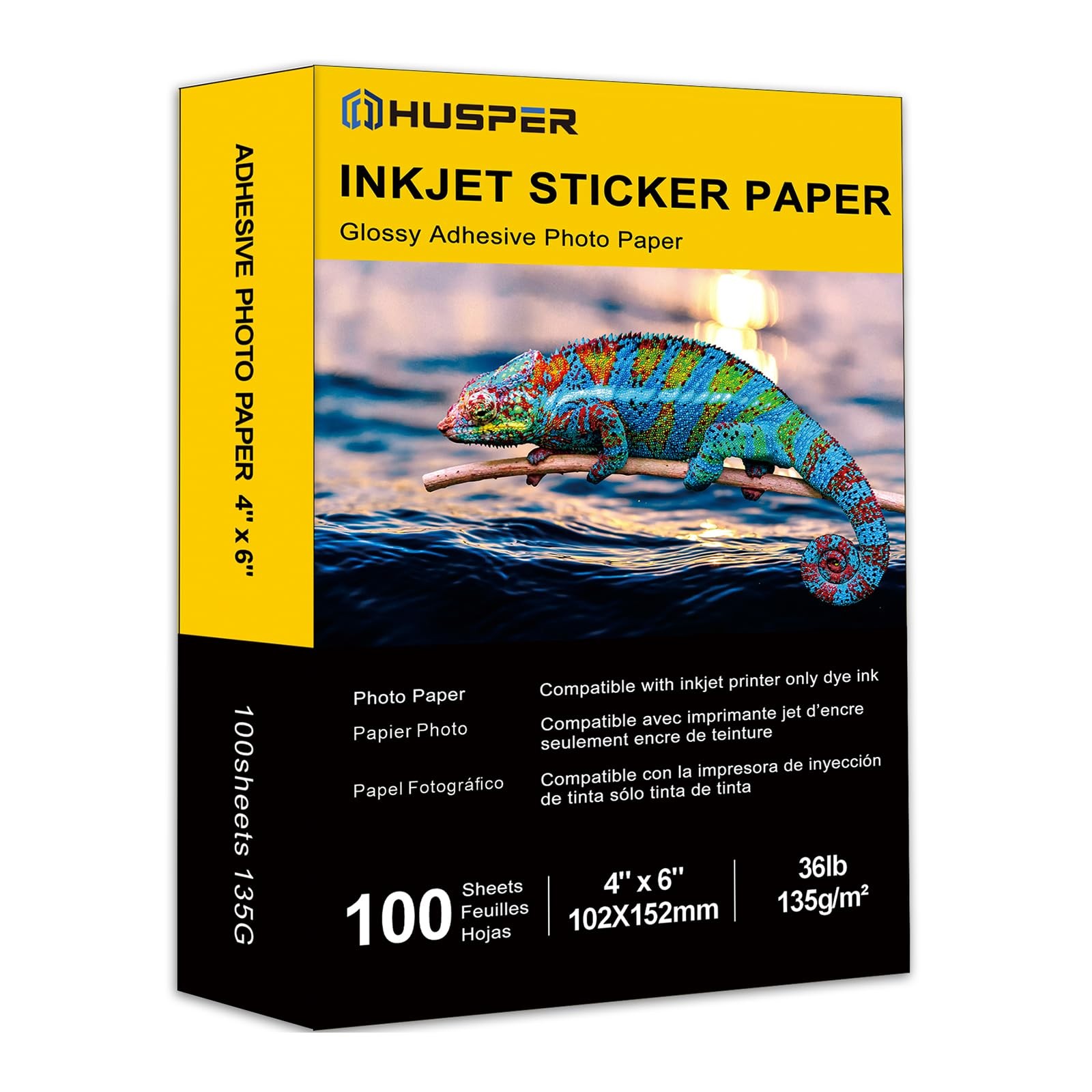 Self-Adhesive Photo Paper 4 x 6 Inches Glossy Sticker Paper for Inkjet Printe…