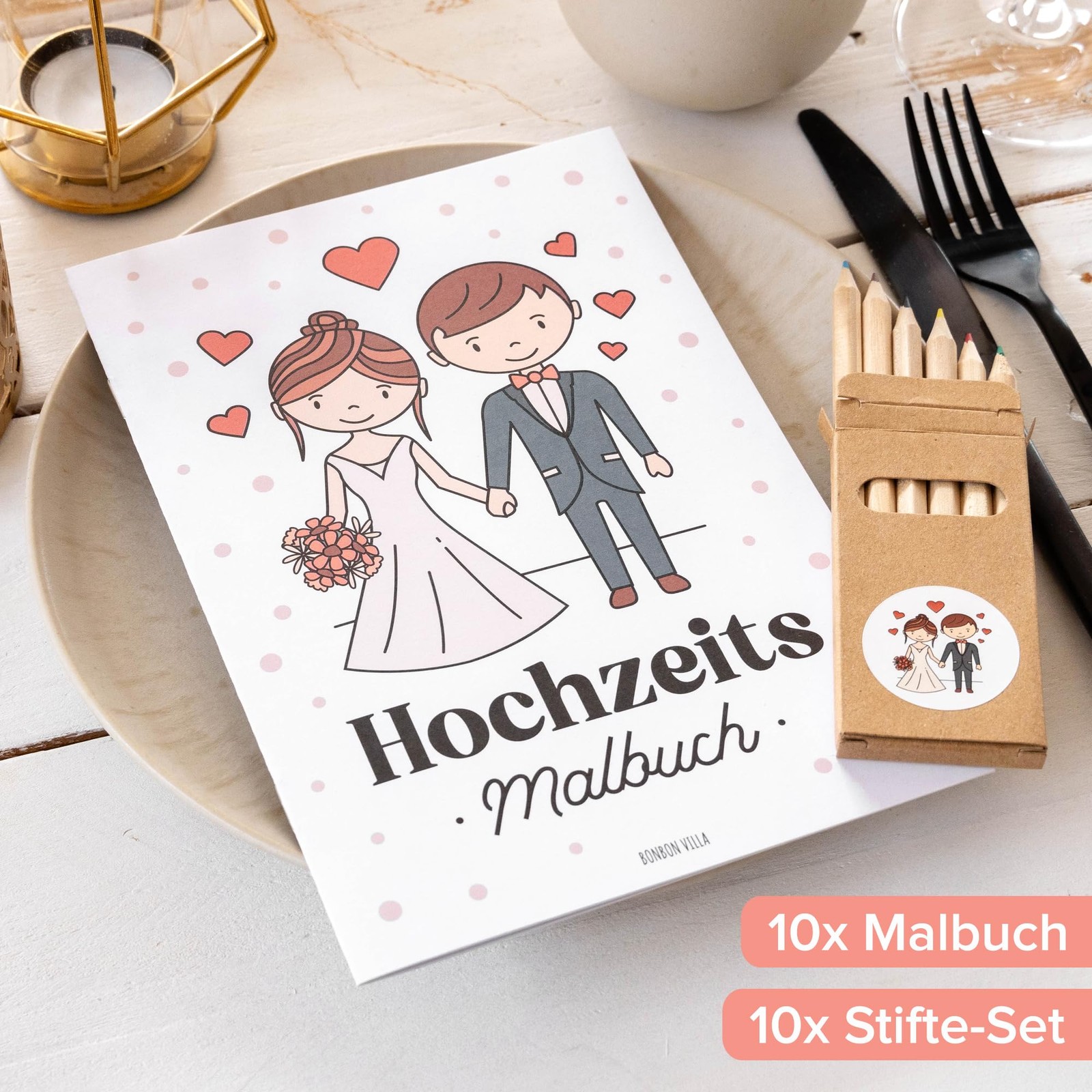 Wedding Coloring Book for Kids, Set of 10 with Crayons, Kids Activity Ho…