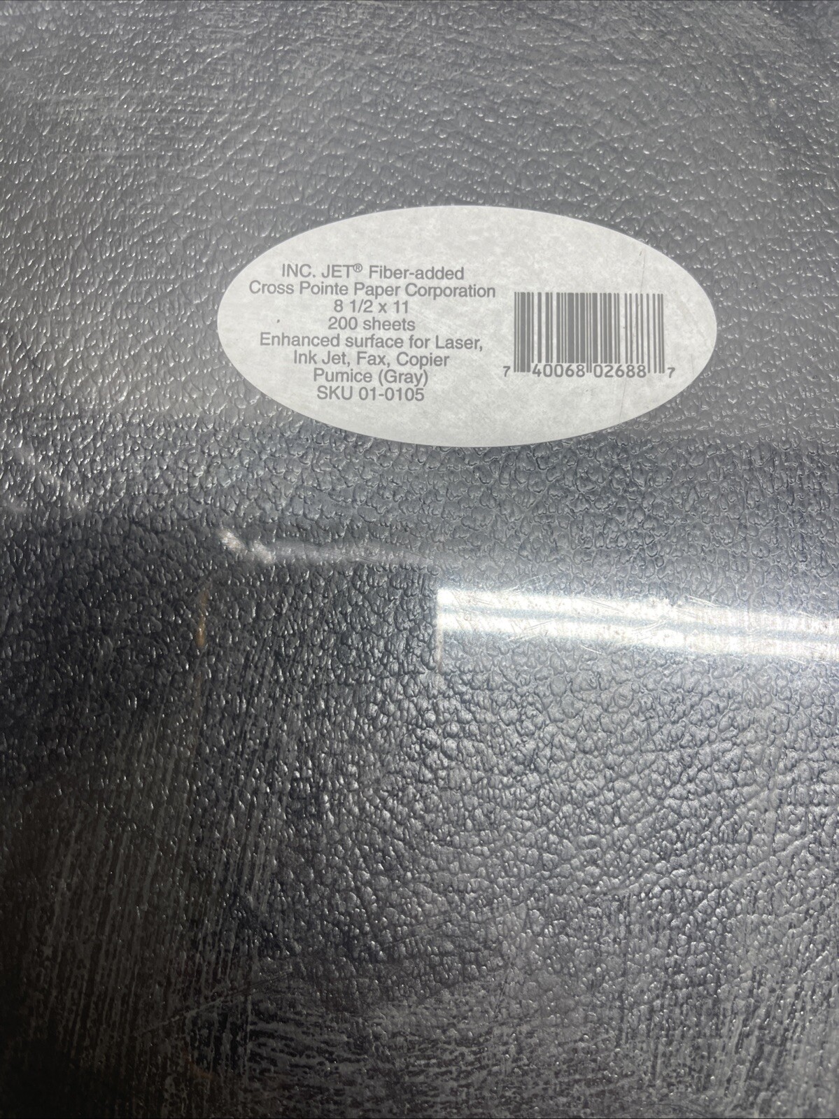 Fiber Added Paper Premium Weight Laser Ink Jet Copier Pumice Gray 200 Sheets