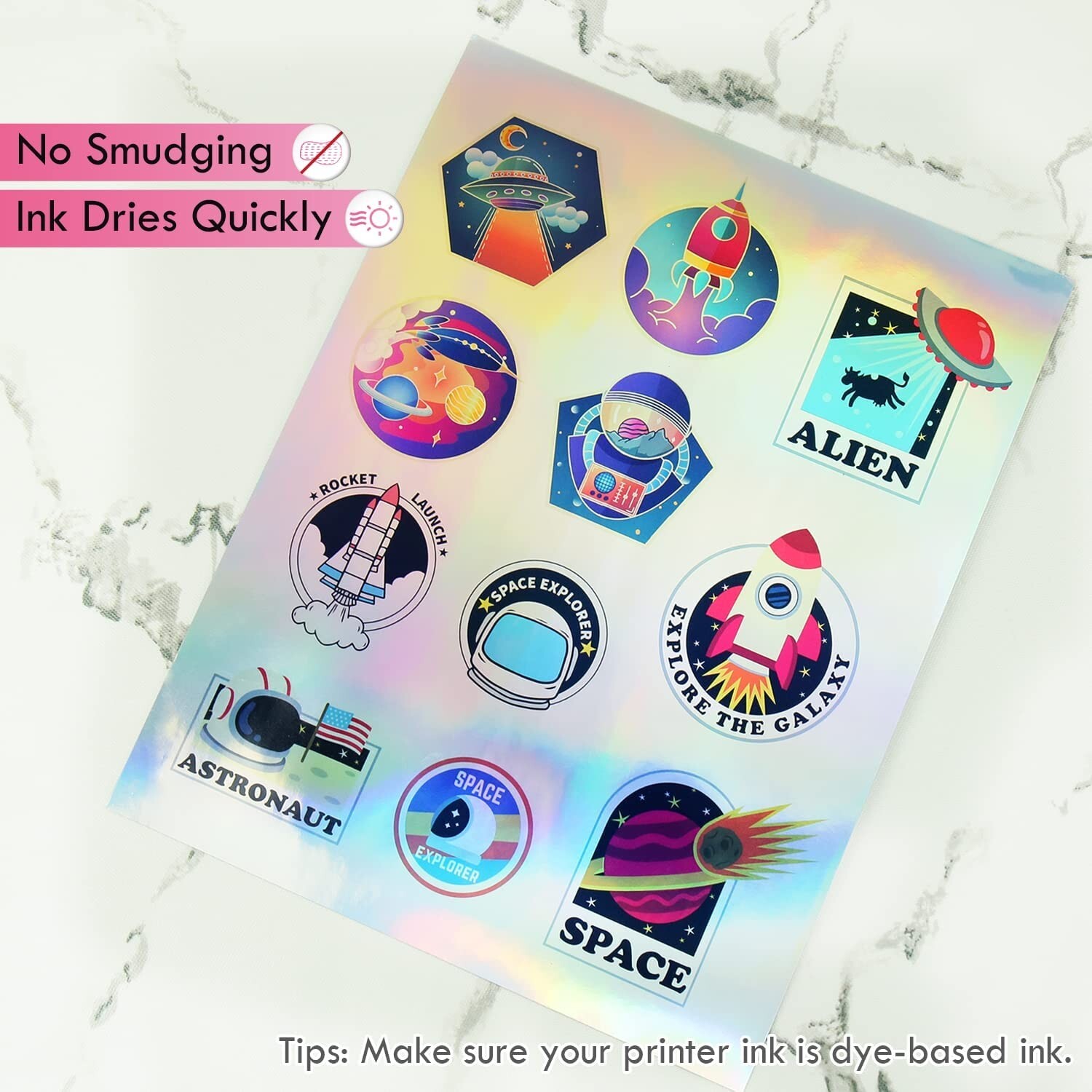 Koala Holographic Sticker Paper for Inkjet Cricut Printable Vinyl Rainbow 10 Sh