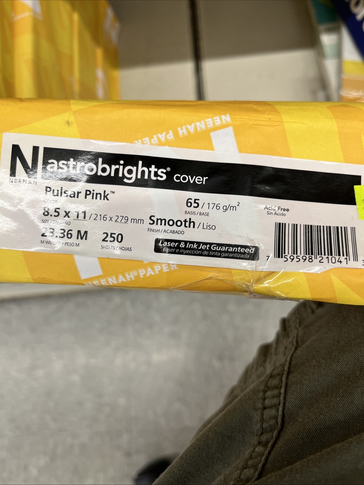 Astrobrights Colored Cardstock, 8.5 x 11, 65lb (176gsm), Pulsar Pink, 250 Sheets