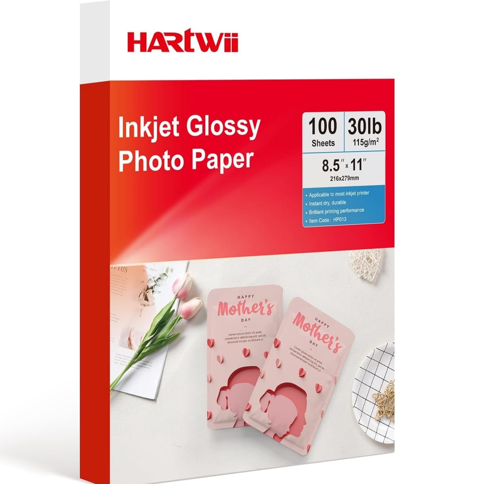 115gsm Thin Glossy Photo Paper 100 Sheets 8.5×11 Inches,Inkjet Printing Paper…