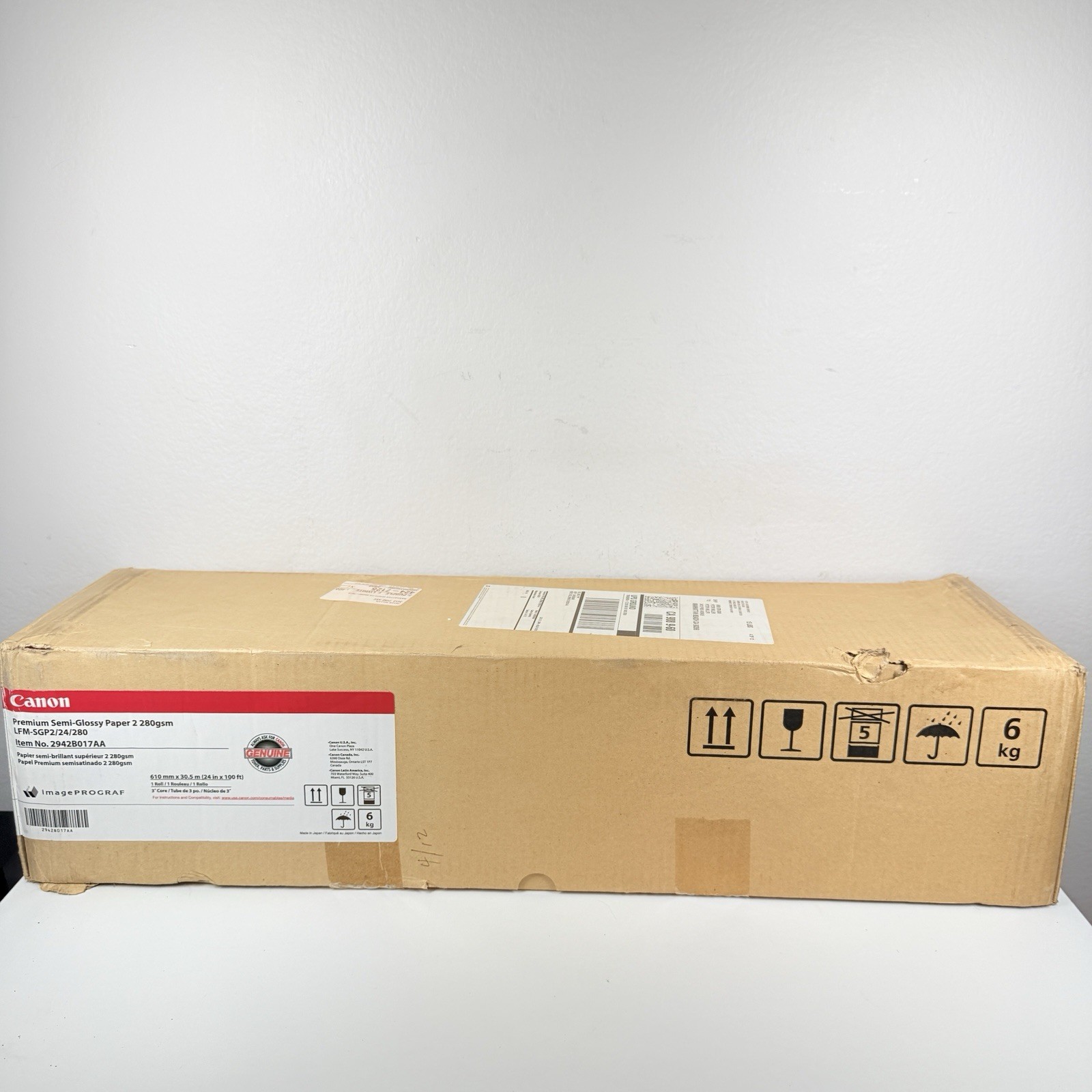 Canon Premium Semi-Glossy Paper 2 280gsm 24”x100’ LFM-SGP2/24/280 Box Damage