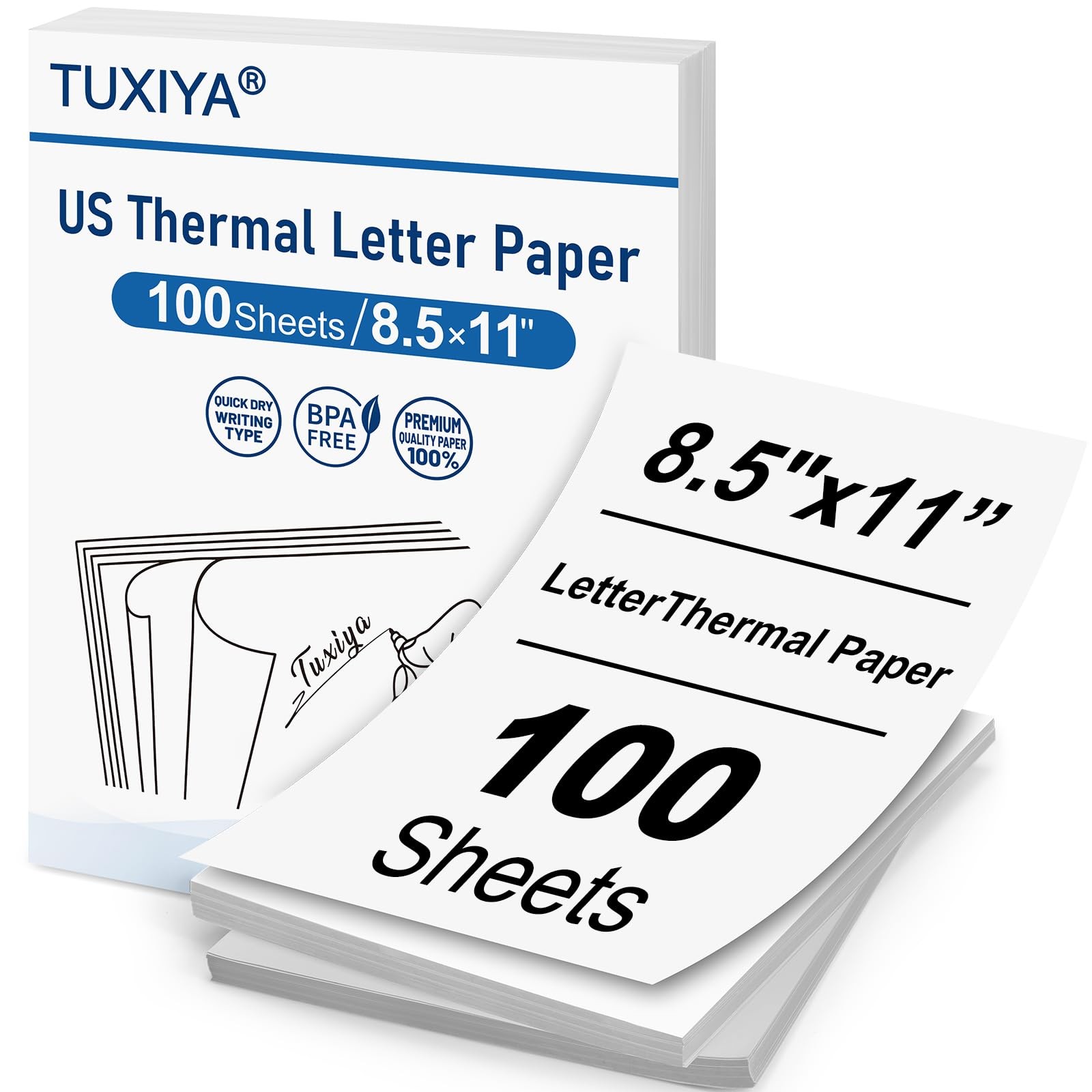 BPA Free 100 Sheets 8.5×11 US Letter Thermal Printer Paper