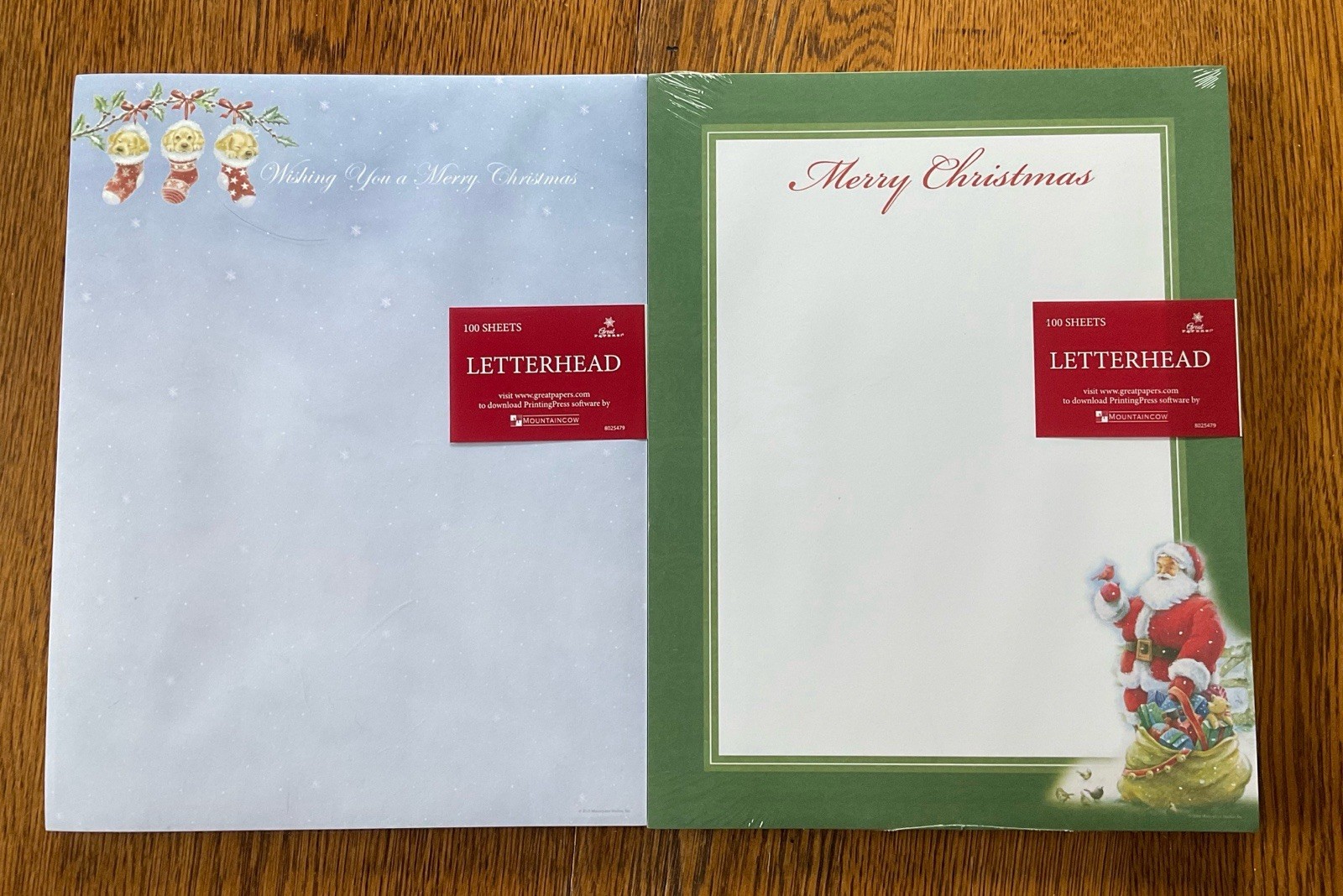 Letterheads Christmas / Holiday Designs Set Of 2 , 100 Pages New