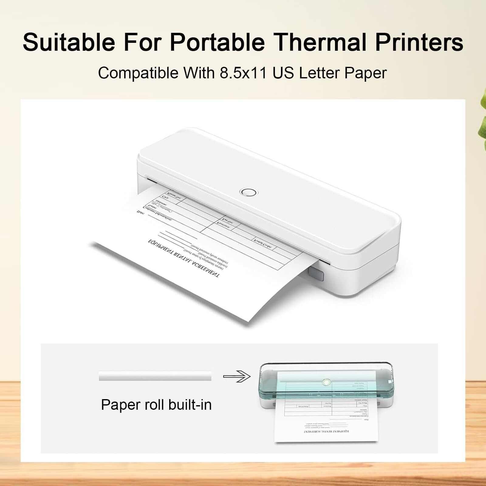 2-20 Rolls A4 Thermal Printer Paper 8.5″x11″ US Letter Size for M08F M832 lot