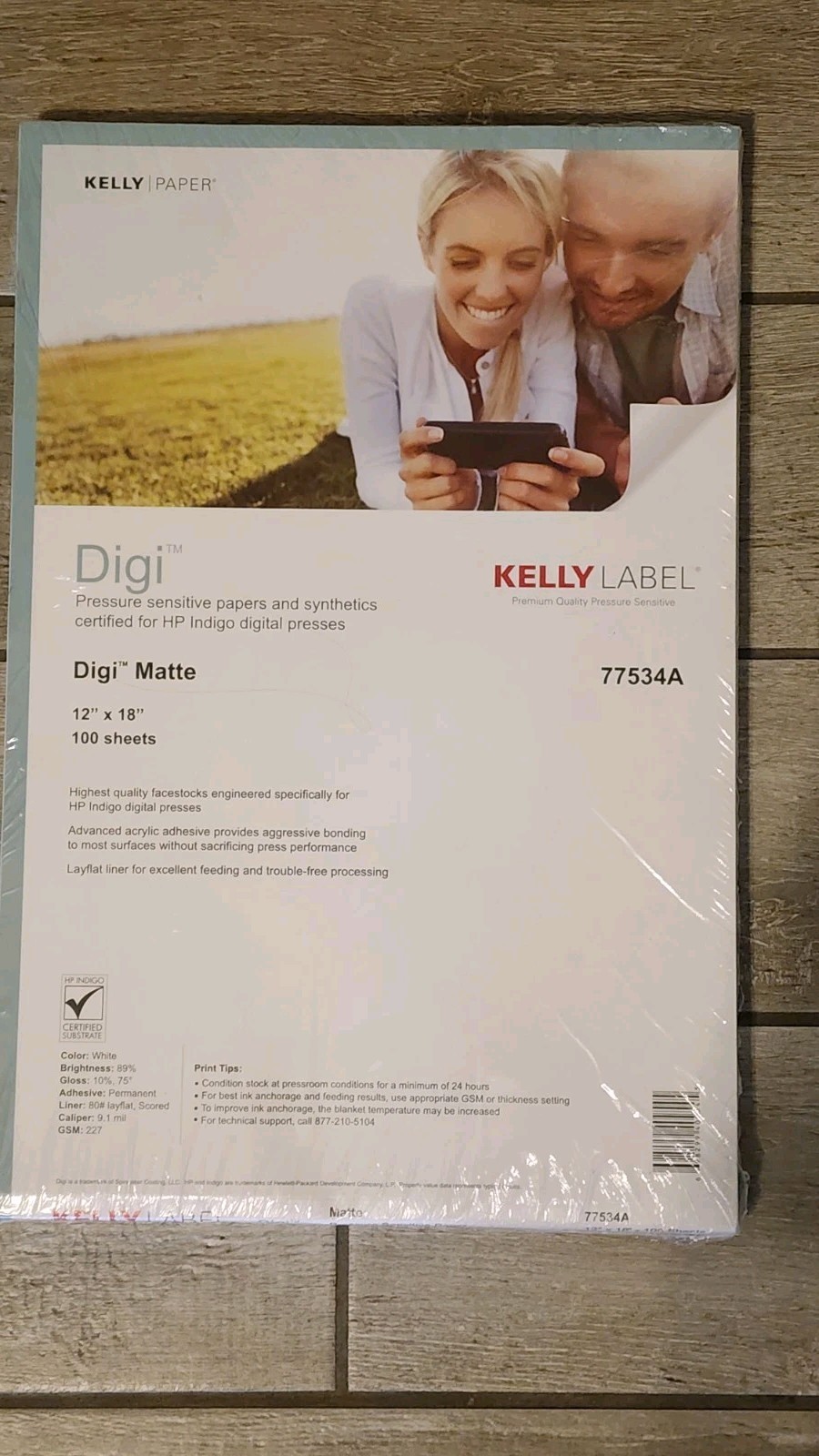 HP Indigo Digital Press Matte Digi Paper 12×18 Kelly Label (100 Sheets) New
