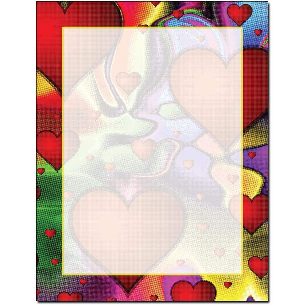 25 PCS Bright Hearts Letterhead Laser Inkjet Printer Paper Stationary Blank