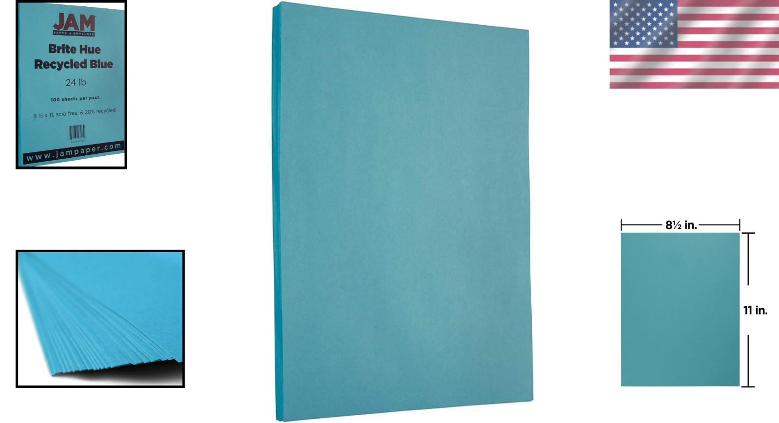 Bright Blue 24lb Smooth Paper – 50 Recyclable Sheets for Invitations & More