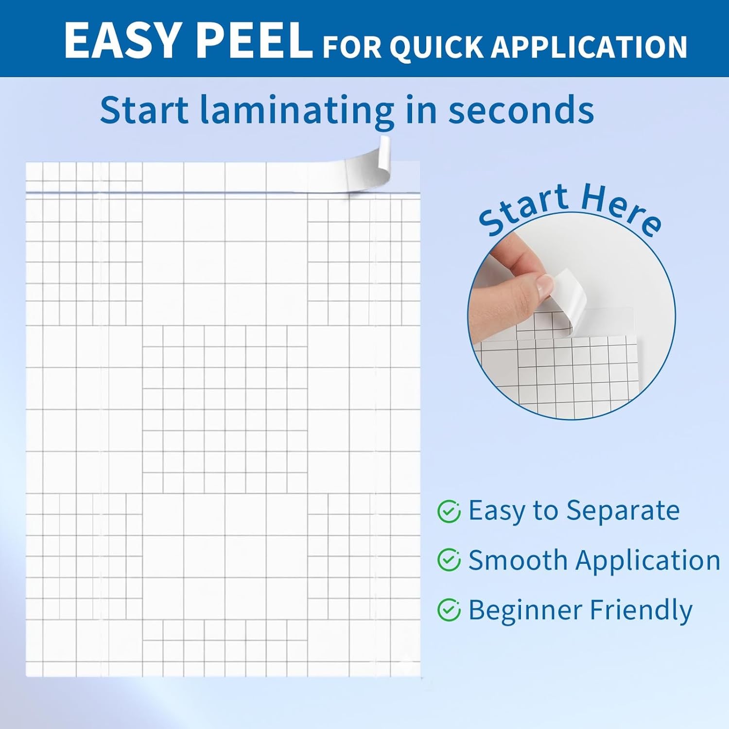 20 Pack Self-Adhesive Laminating Sheets, 9.25 x 12 Inches for Letter Size,