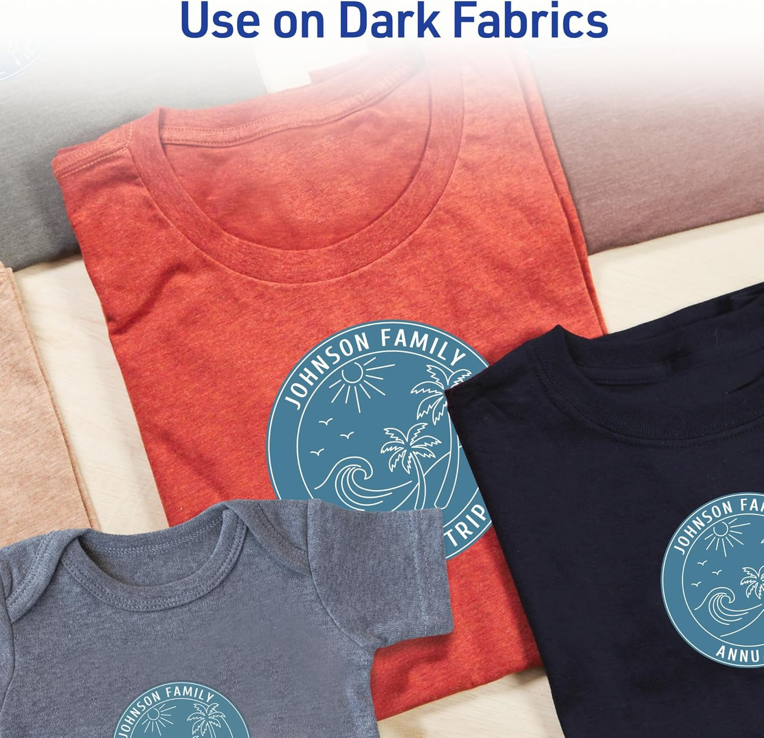 Printable Heat Transfer Paper for Dark Fabrics 8.5″ X 11″, Inkjet Printer Compat