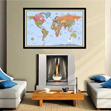 World Premier Wall Map Poster Mural 24h x 36w