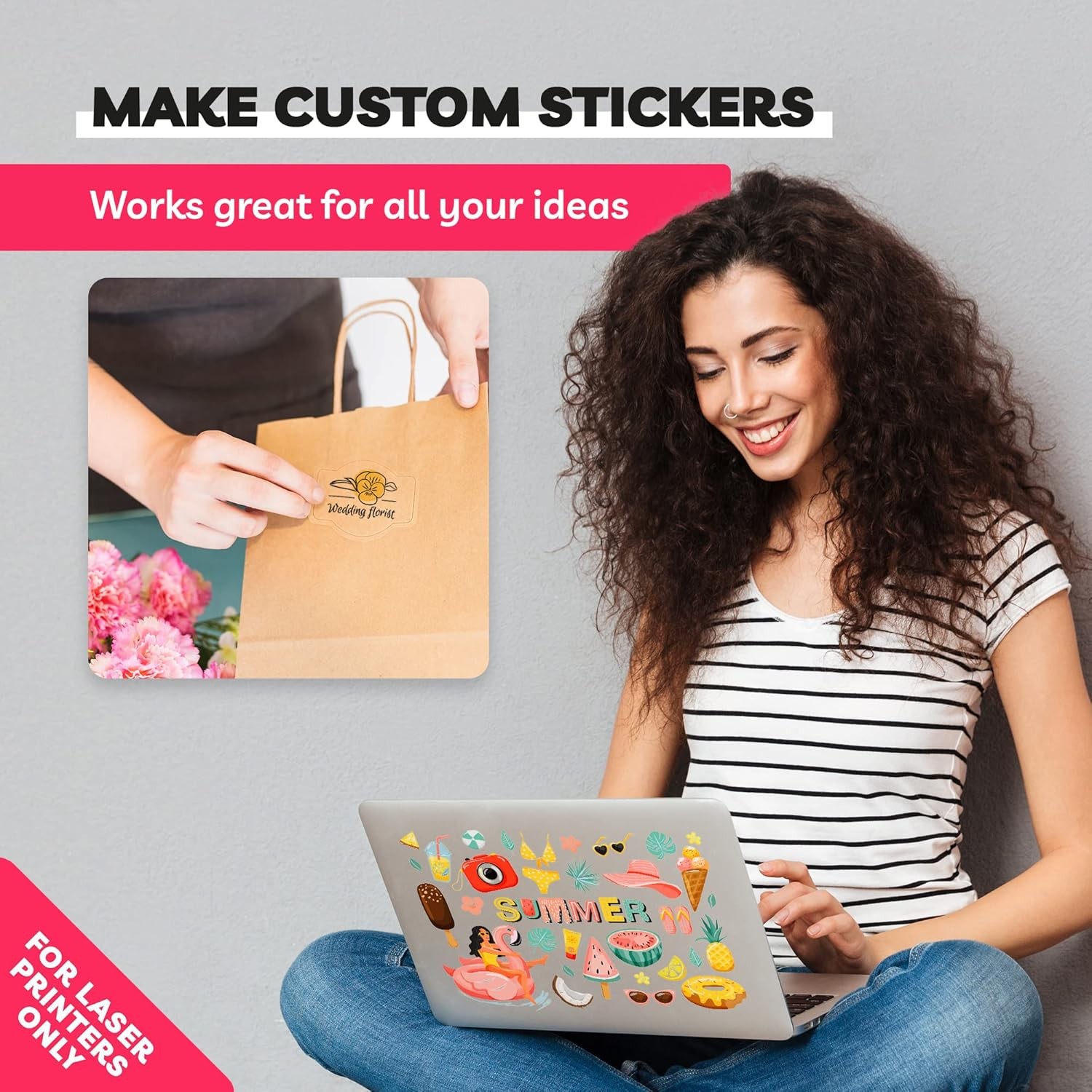 20x For Laser Printer 8.5×11 Printable Vinyl Sticker Paper Sheet Clear Label