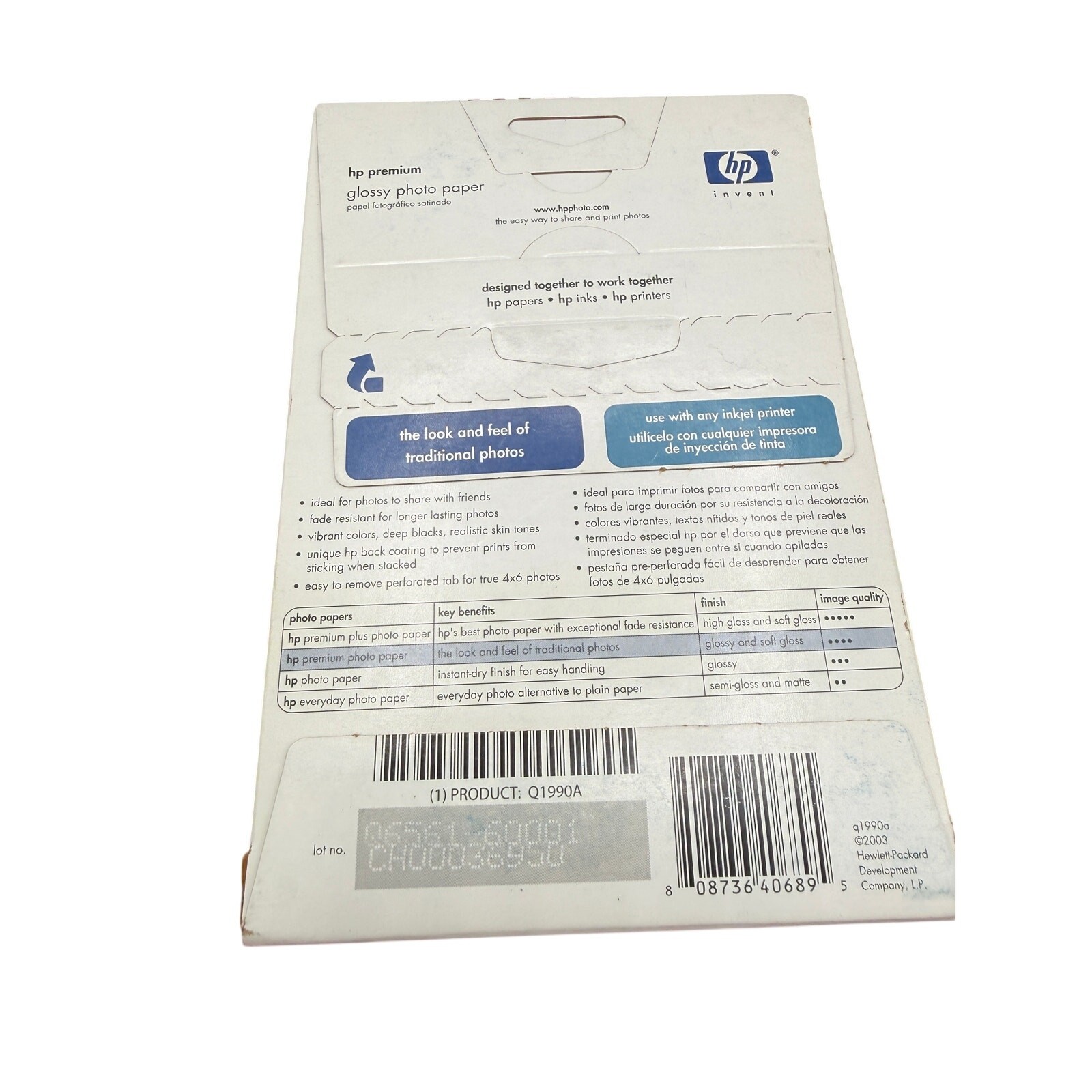 📸 HP Premium Glossy Photo Paper 4×6 Inkjet 100 Sheets New Sealed Q1990A 10 mil