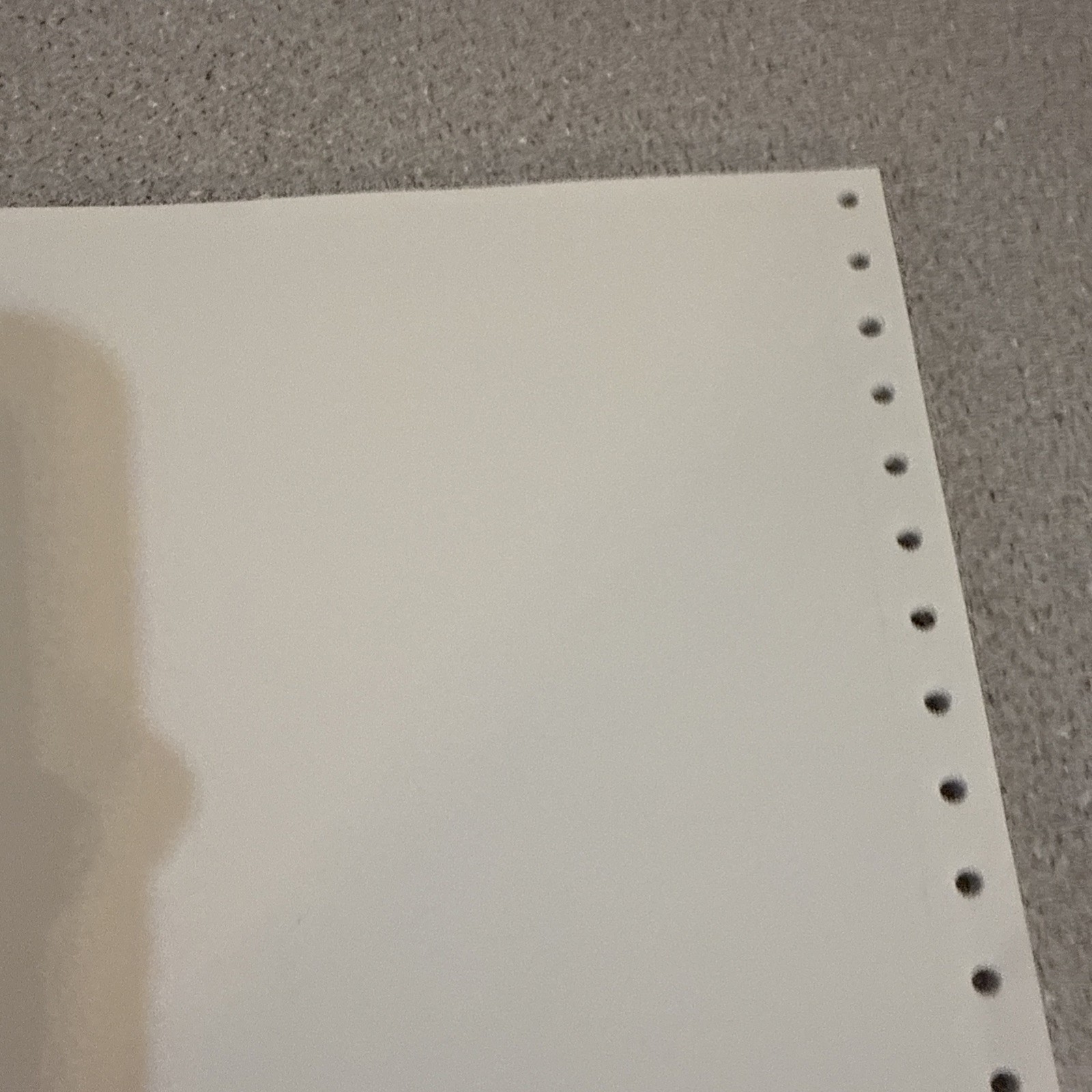 Continuous Dot Matrix Vintage Printer Paper Tractor Feed 25 Sheets 8.5 x 11 NOS