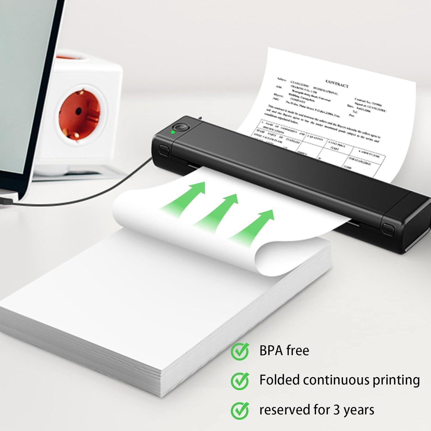 Thermal Printer Paper 8.5″ x 11″ Folded Continuous Folding Paper, 100 Sheets