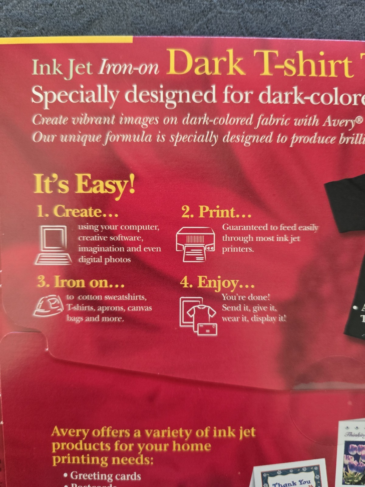 Avery Printable Dark T-Shirt DIY Transfers #3279 (3 Sets) – 15 Blank Sheets