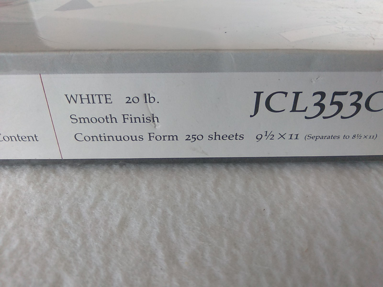 Southworth – Watermark Continuous 25% Cotton Fiber Content Paper JCL353C – NEW