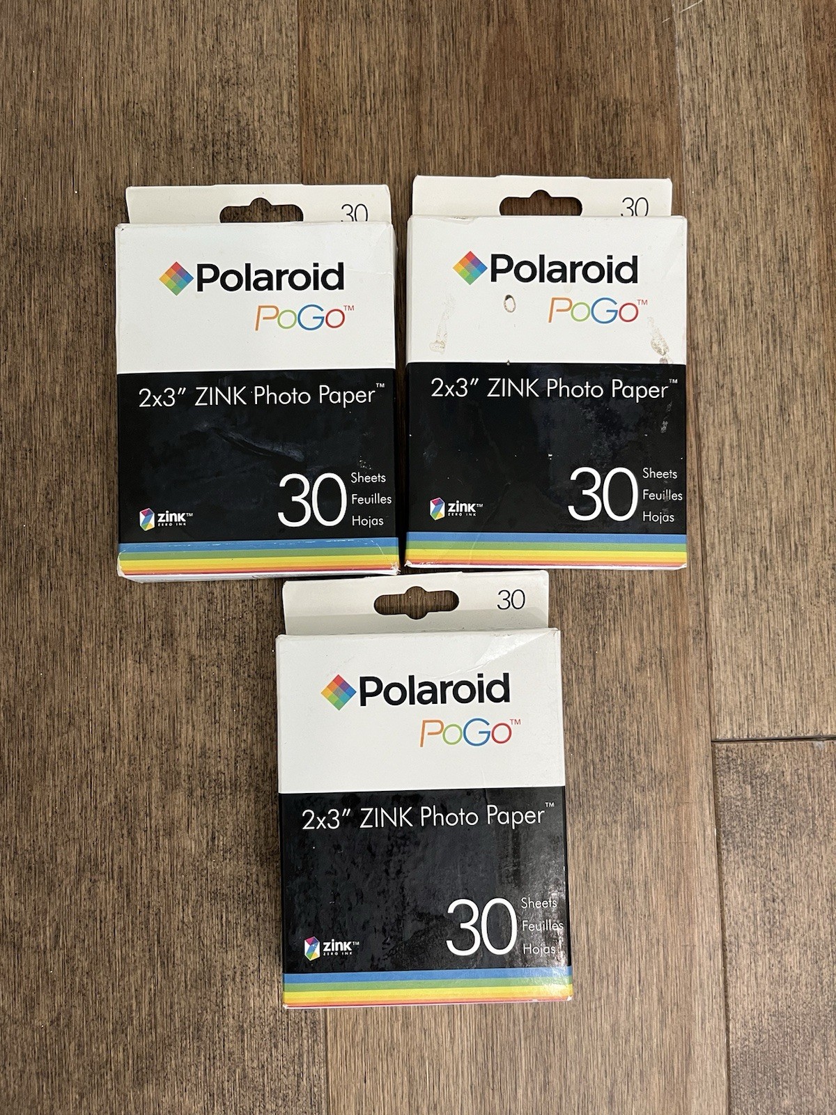 Polaroid PoGo 2×3″ Zink Photo Paper 30 Sheets New Lot of 3