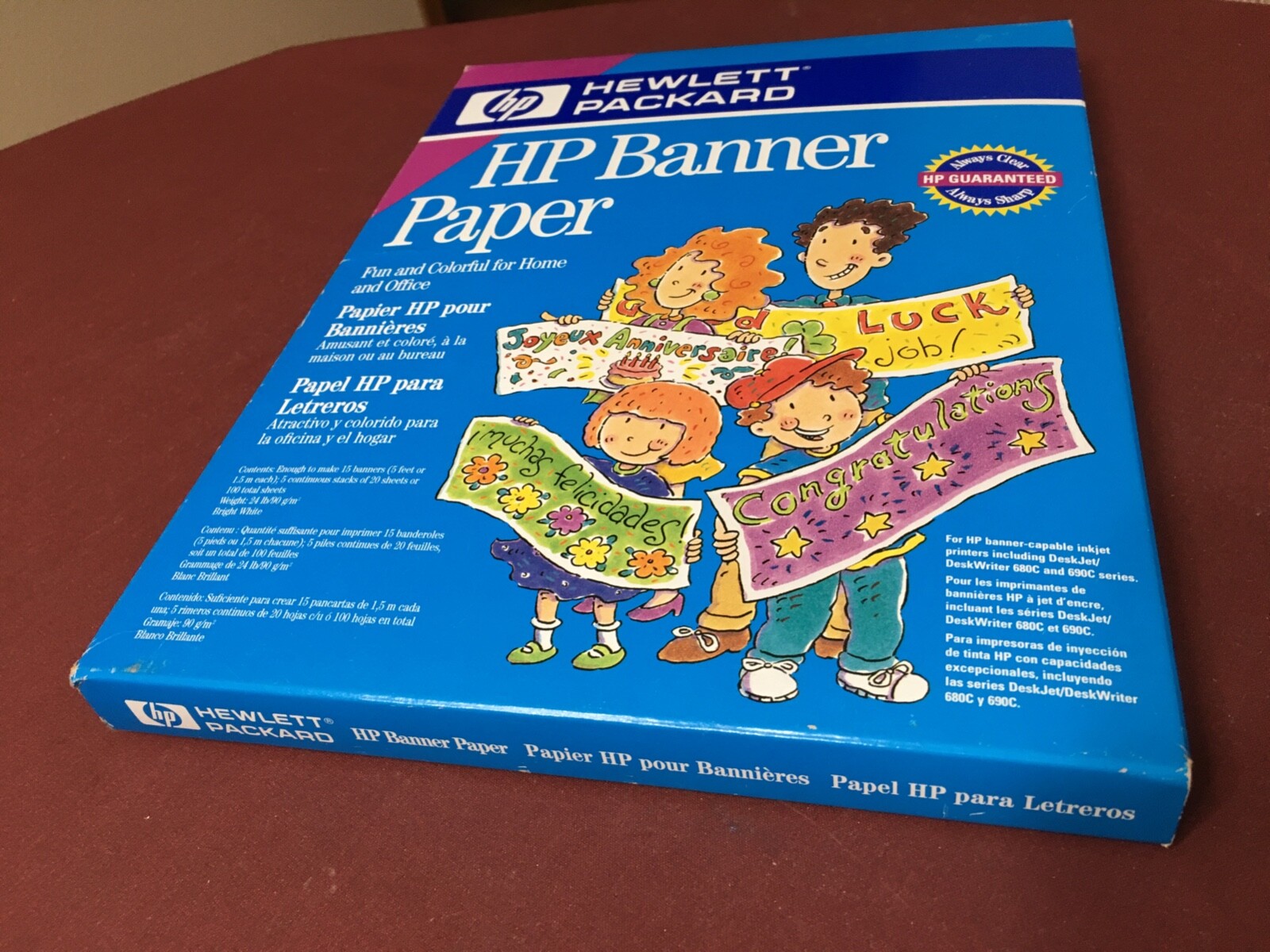 HP Banner Paper for Inkjet Printers – 15 5′ banners – 24 lb C1820A NEW