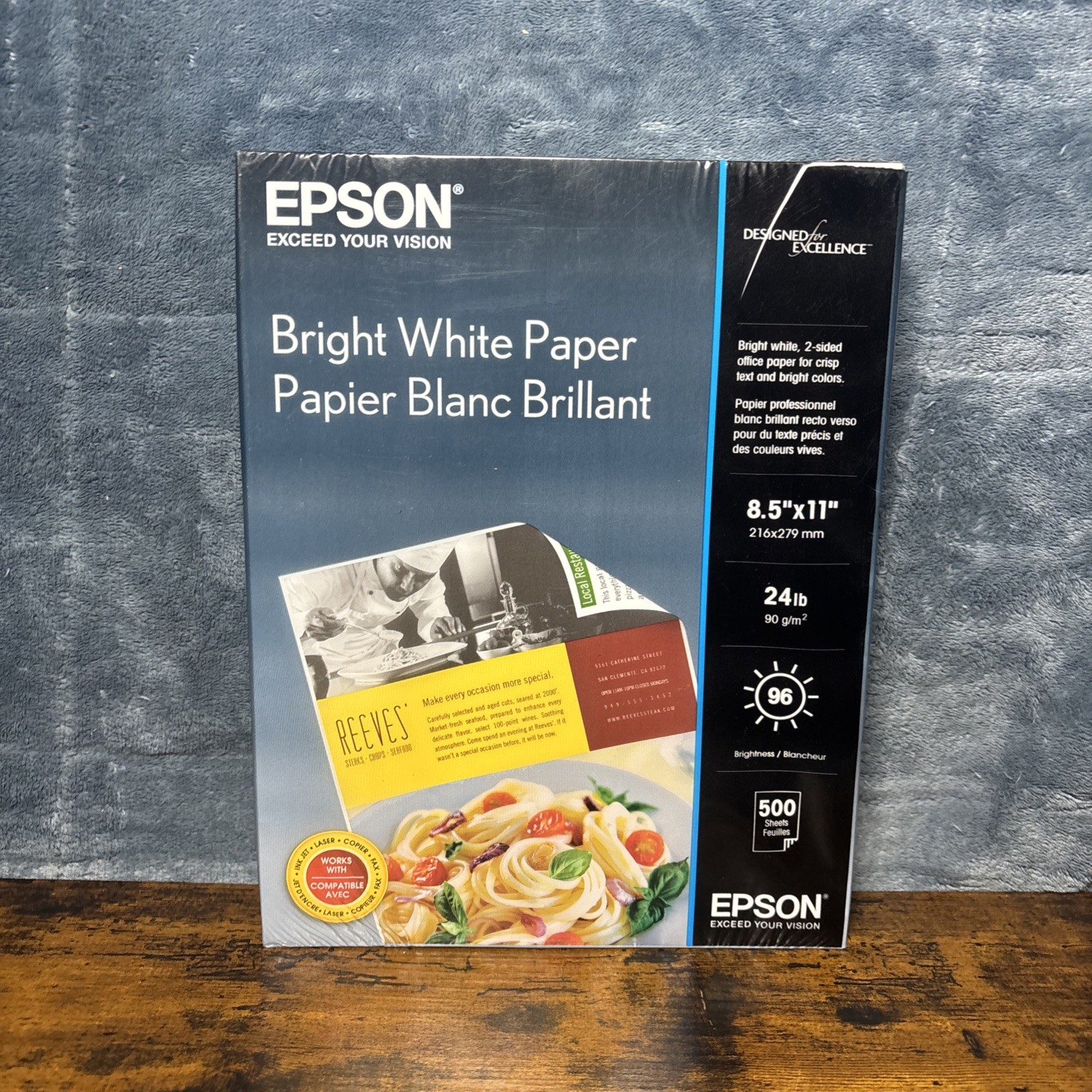 Epson Pro Paper 8.5 x 11 Inch 500 Sheets S041586-4 Bright White