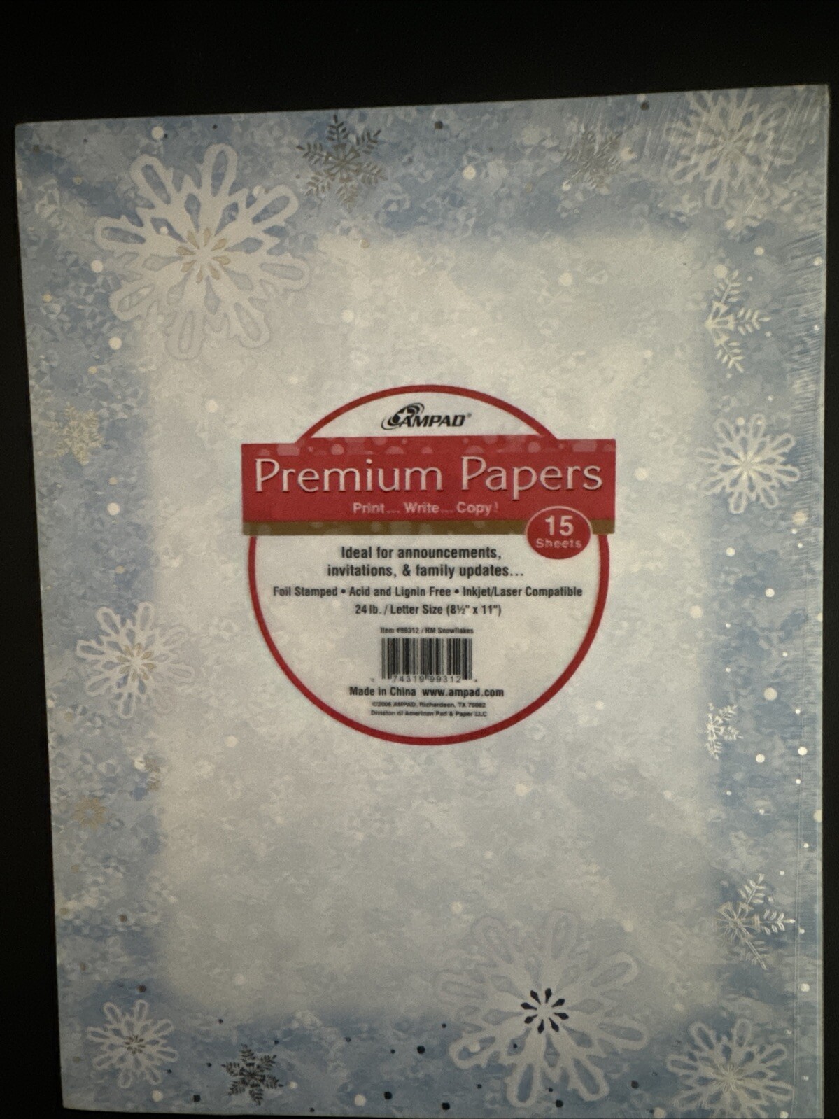 Premium Papers Printer Paper 15 Sheets Snowflakes (bx6)