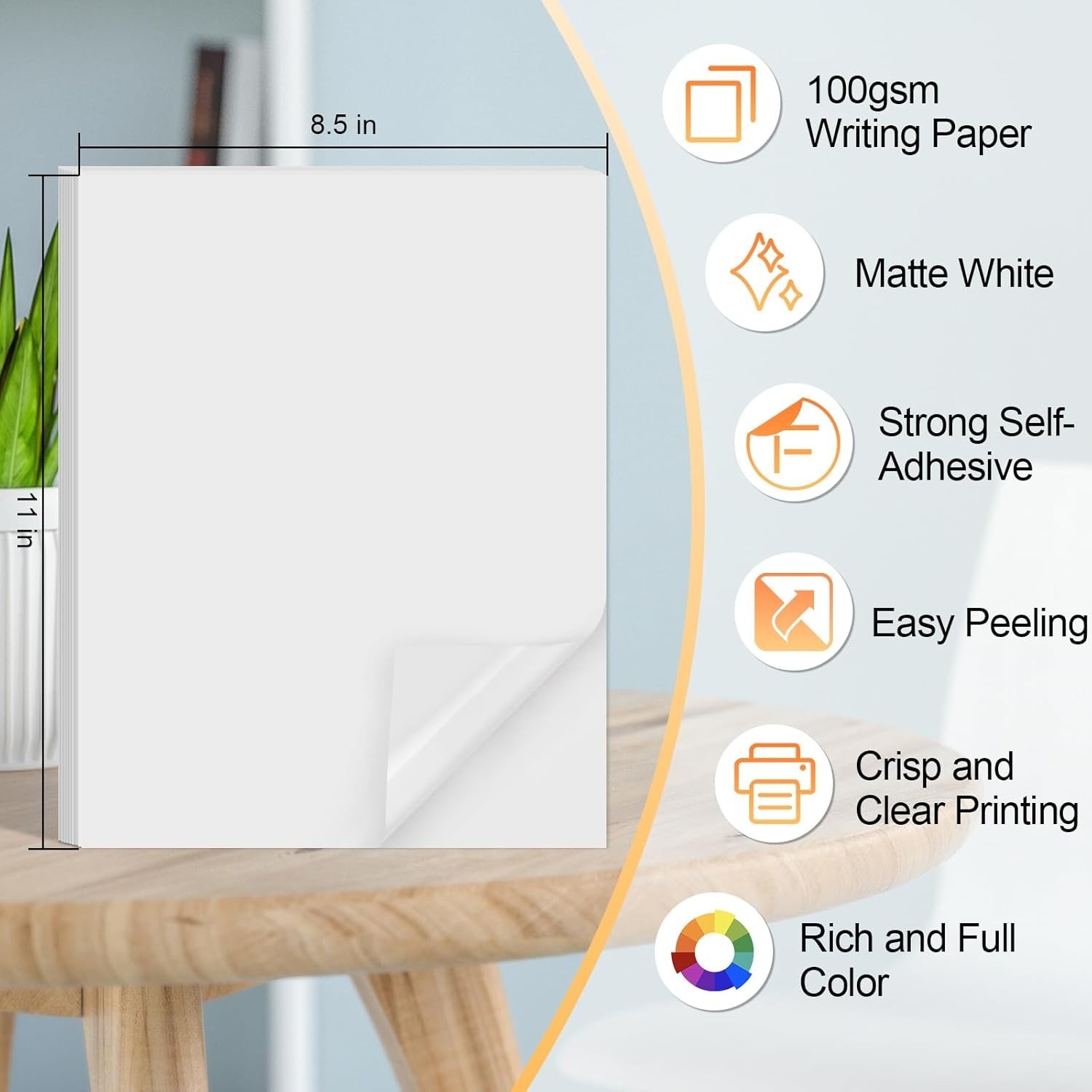 Printable Sticker Paper for Inkjet Printer, 40 Sheets 8.5″x11” Matte Sticker…