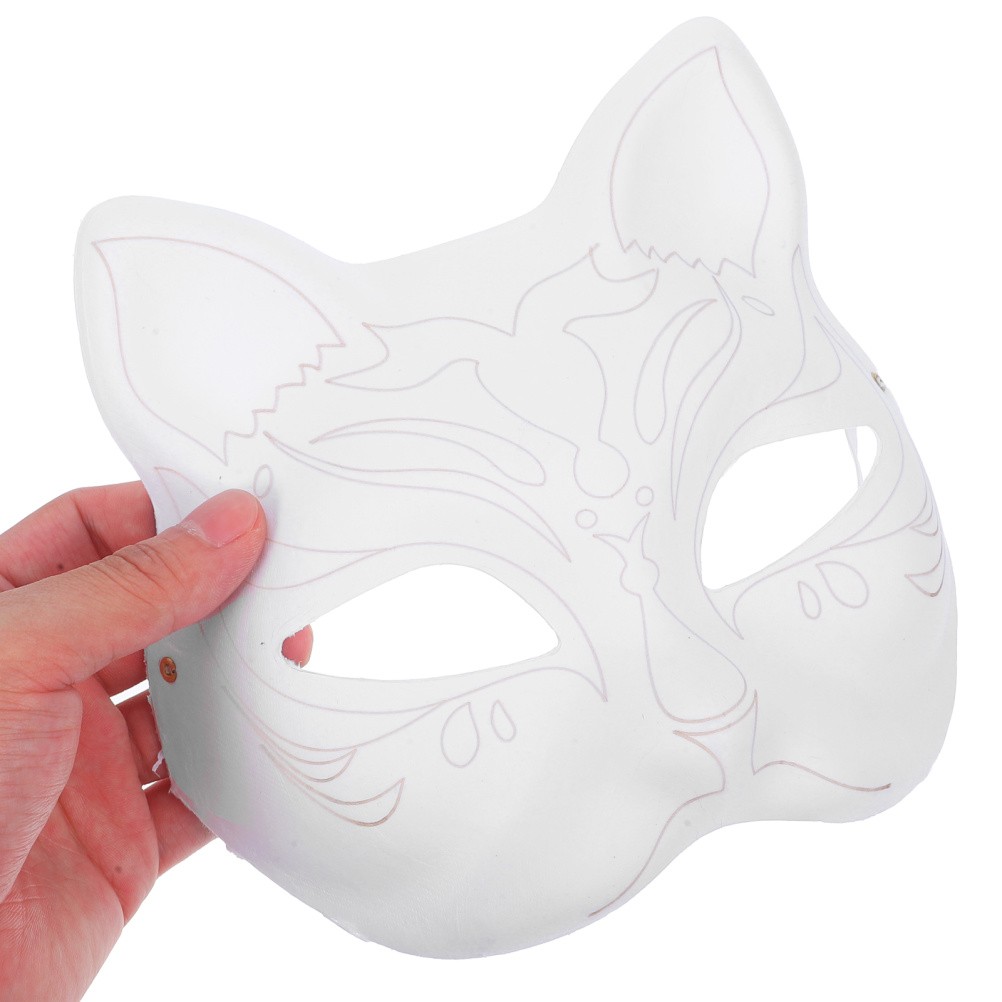 Reusable Cat Face DIY Mask White Paper Blank Mask for Party Decoration