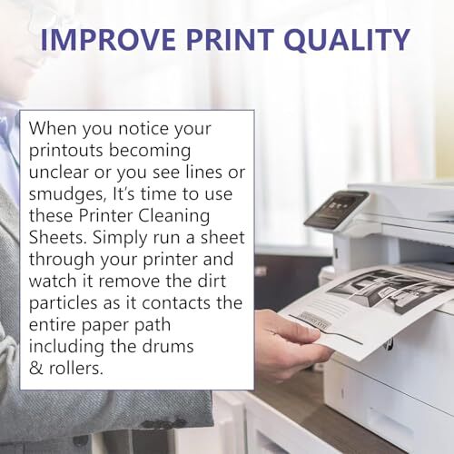 Laser & Inkjet Printer Cleaning Sheet 8.5 X 11 10 Sheets
