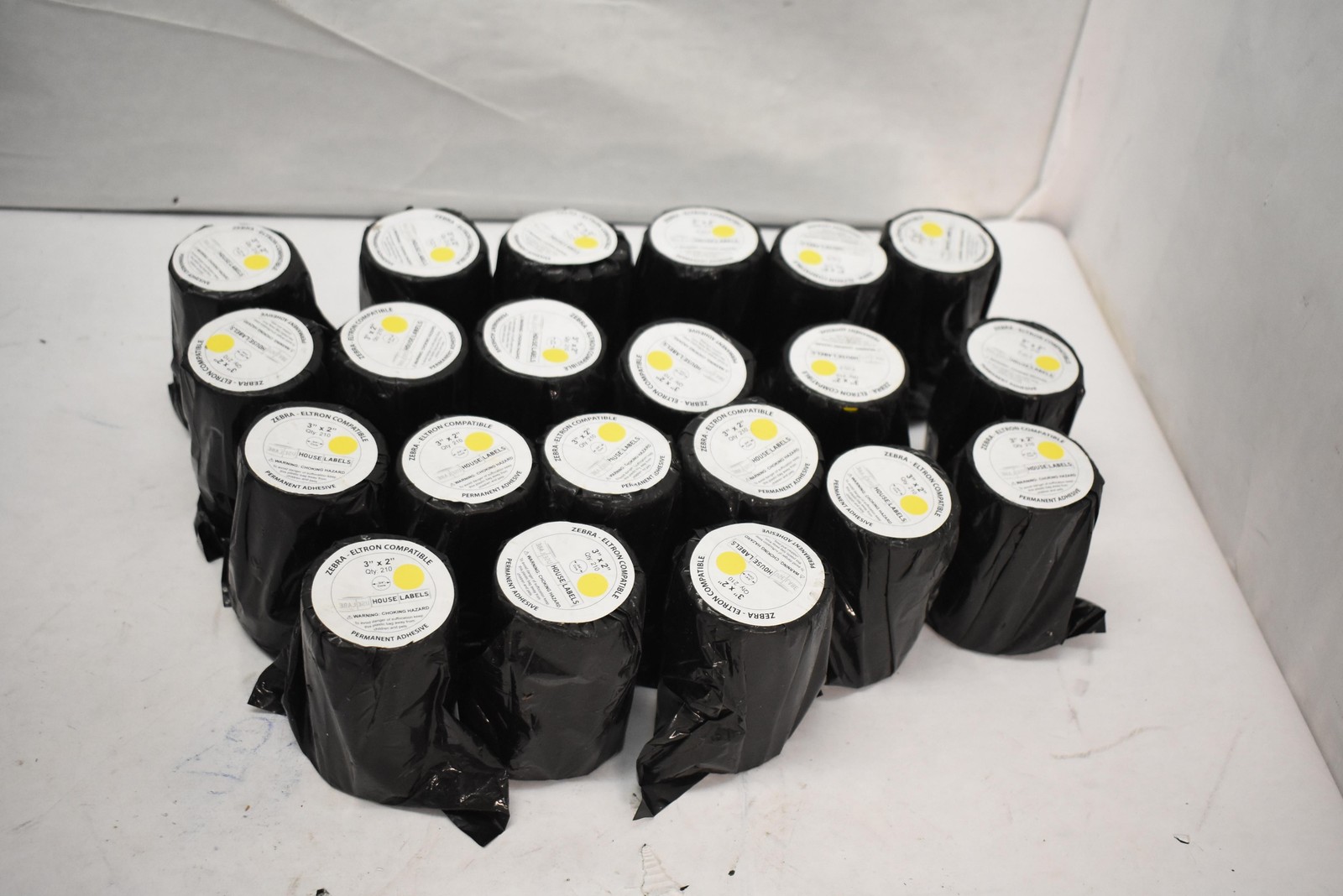 21 pc House Labels 3×2 Yellow Label Rolls For Zebra Eltron 3/4″ Core 210 Labels