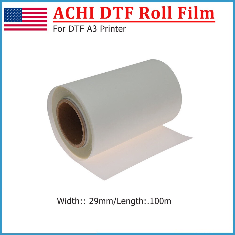 330*100mm Roll PET DTF Films For Direct Transfer ACHI A3 DTF 1390/L1800 Printer
