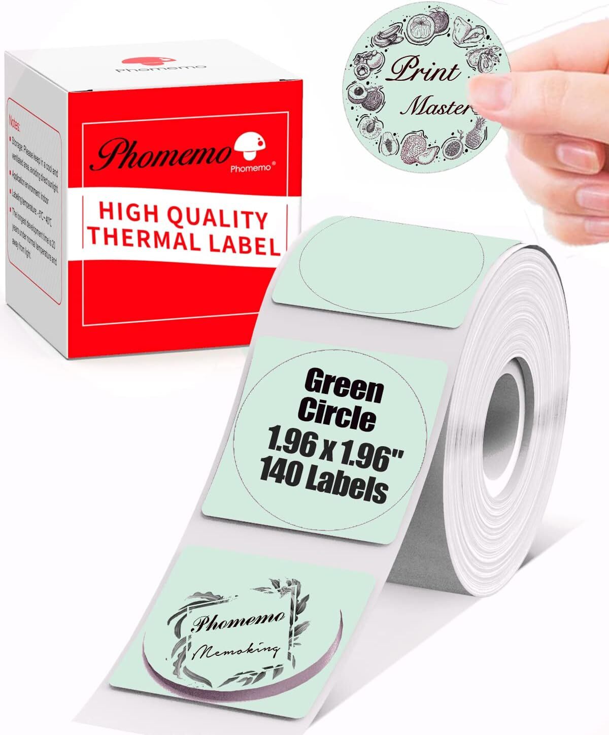50x50mm Round Self-Adhesive Thermal Label Sticker Paper for Phomemo M110/M200