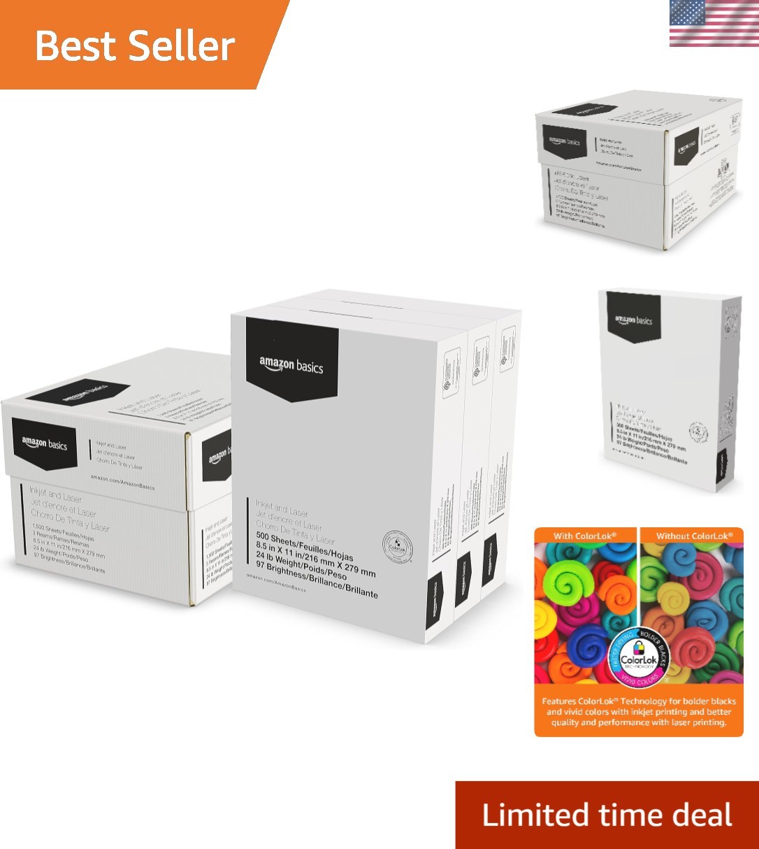 Versatile 24 lb Printer Paper, 1500 Sheets, Perfect for Inkjet & Laser Printing