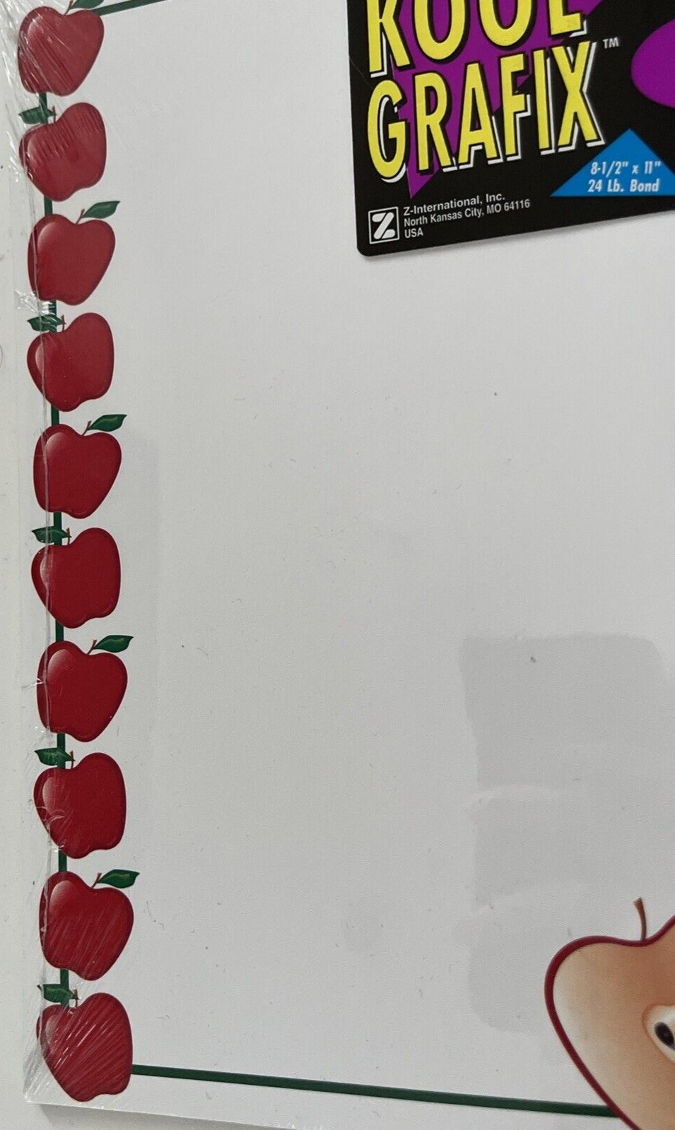 Vintage Kool Grafix Apple Design #20885/25 Sheets 24 lb Bond 8-1/2×11” Paper