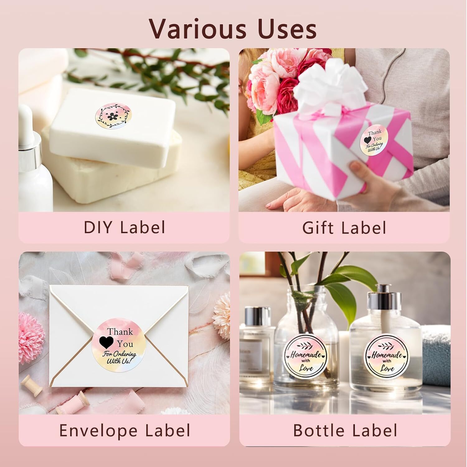 2″ Circle Gradient Color Round Thermal Labels DIY Logo Design For PM-241BT