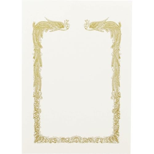King Corporation Certificate Paper B5 Wide Vertical Border No Clouds 100 Sheets