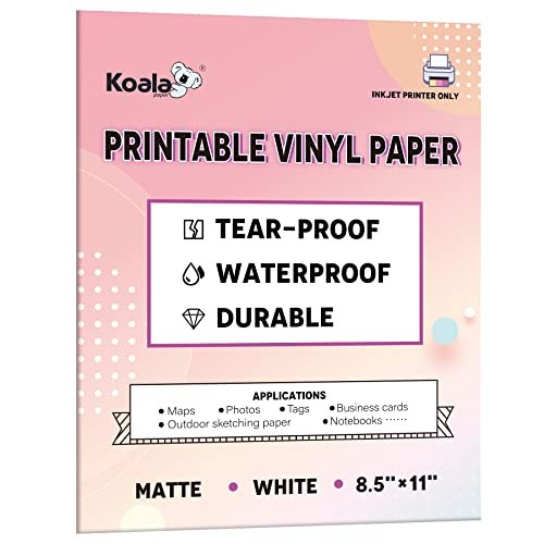 Waterproof Paper Inkjet Printer 8.5×11 Inch 30 Sheets Matte White Tear-resistant