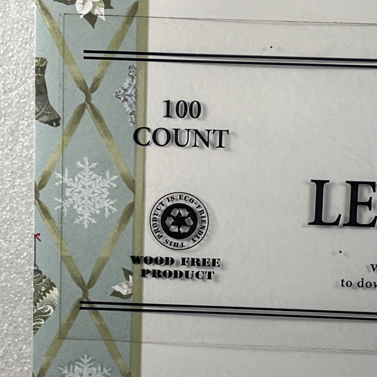Christmas Decorations Letterhead 100 Count Holly Christmas Tree Stocking New