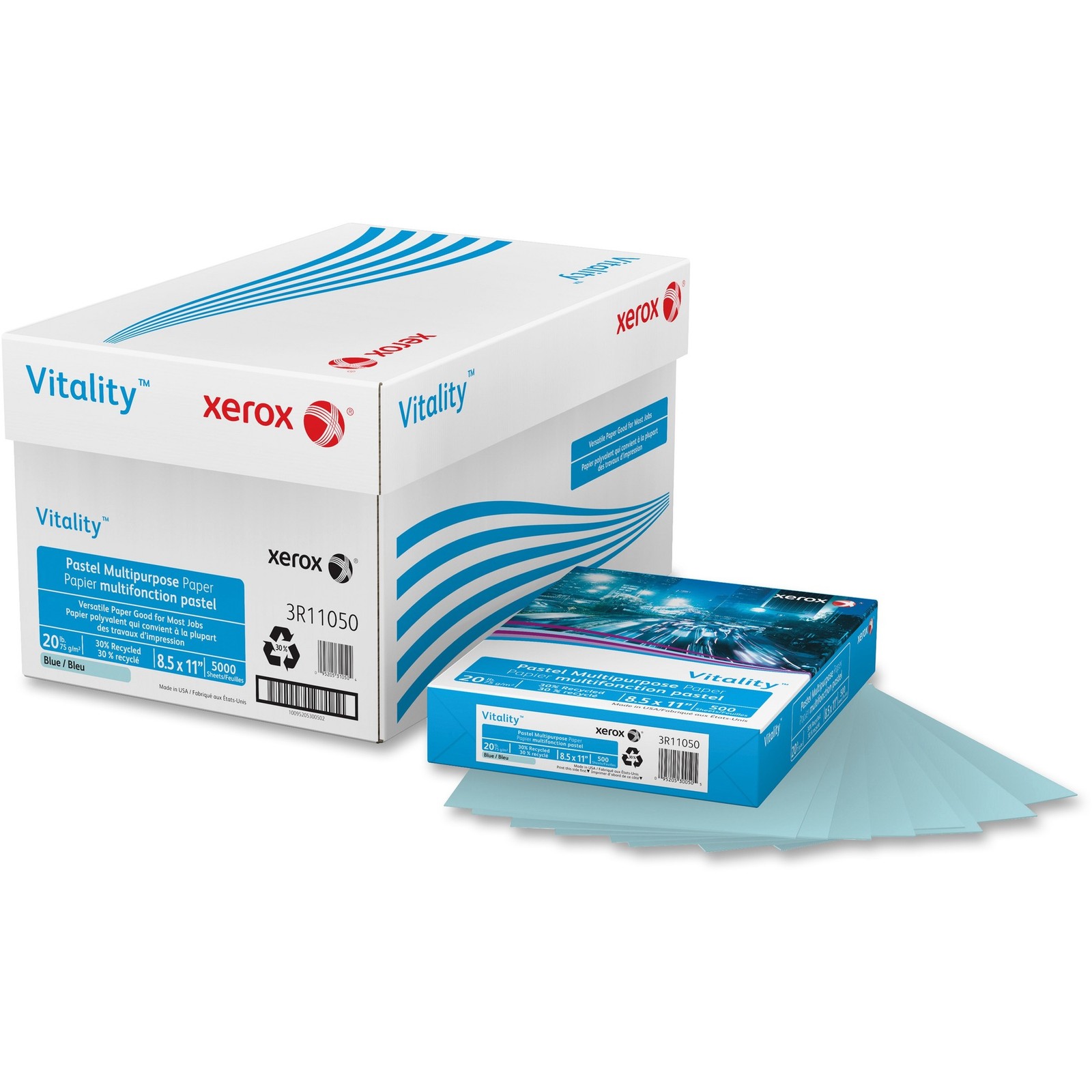 Xerox Multipurpose Pastel Paper – 8.5″ X 11″ – 20lb – Blue (3R11050)