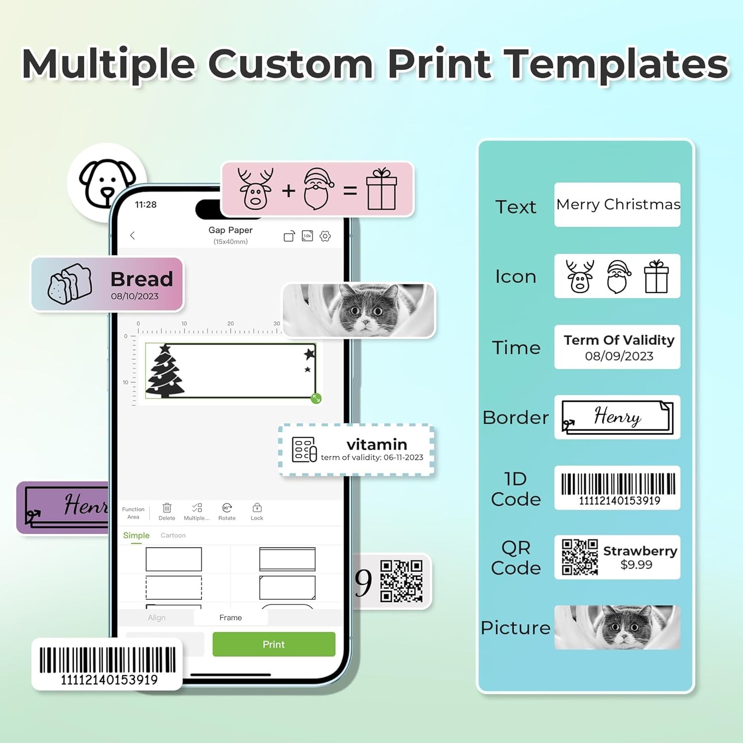 NELKO Genuine P21 Label Maker Tape, Adapted Label Print Paper, 14x40mm