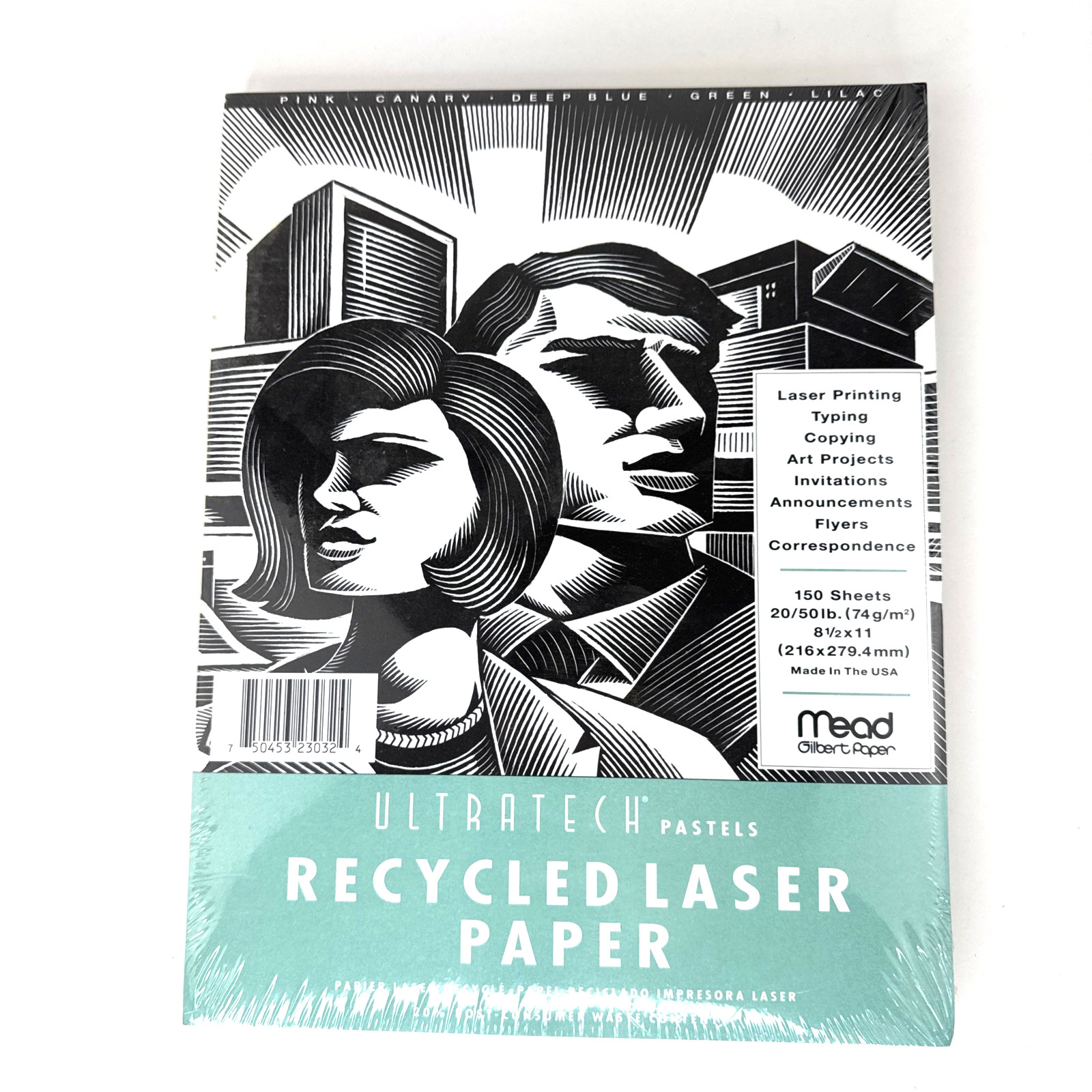 Mead Ultratech Pastels Recycled Laser Paper 5 Colors 8.5 ” X 11″