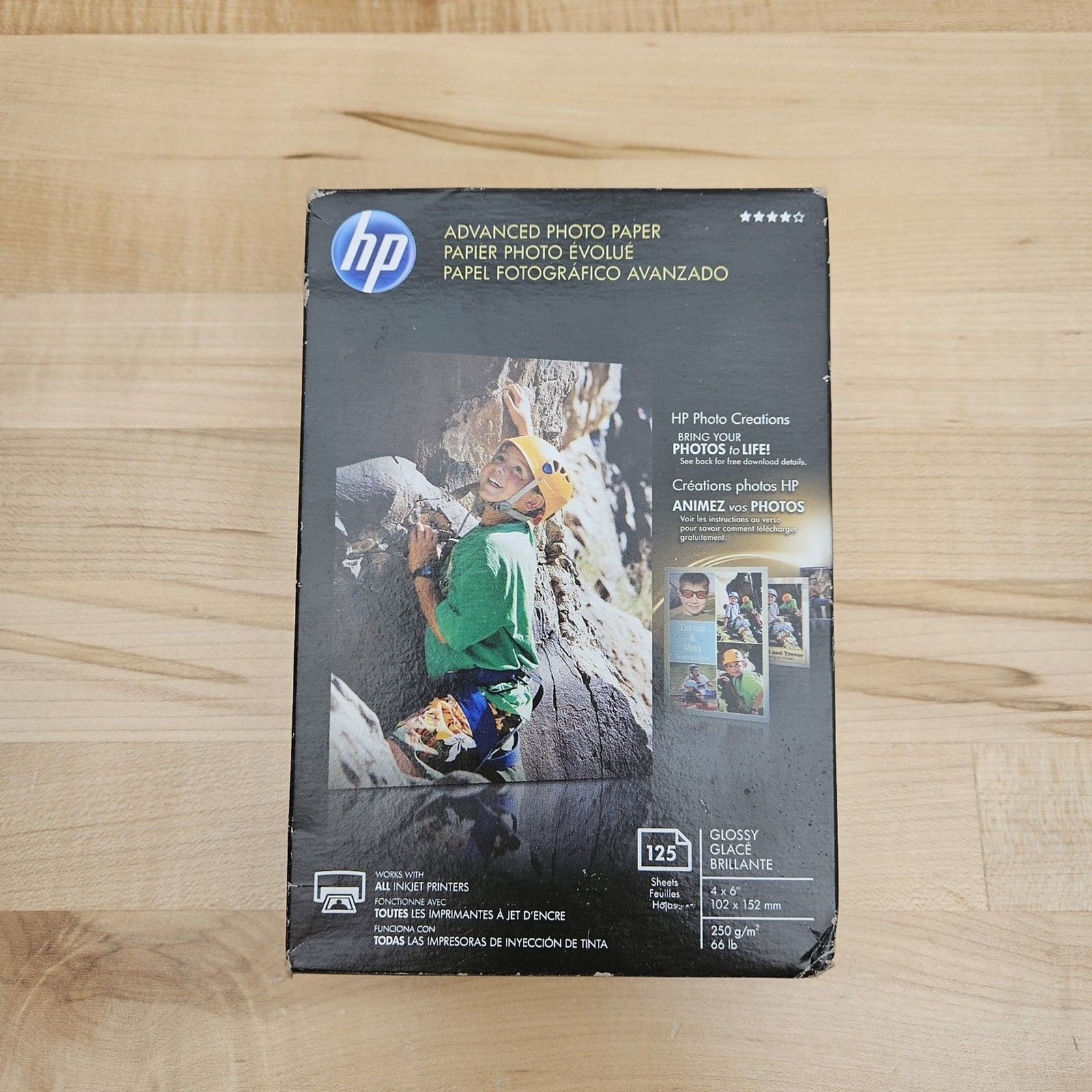HP Advanced Glossy Photo Paper – 125 Sheets- 4 x 6 NIB New In The Box