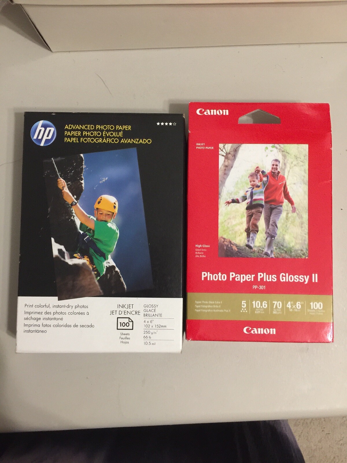 Lot 2 Packs Canon & HP Advanced Photo Paper Glossy 100 Sheets 4 x 6 (200 sheets)