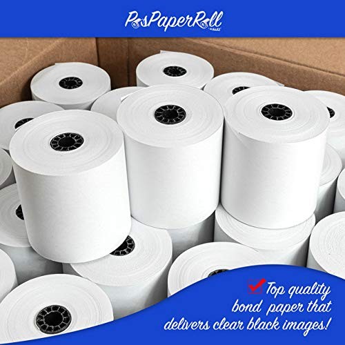 3″ x 165′ CASH REGISTER ROLLS,1 PLY BOND PRINTER x 1-Ply Bond, White