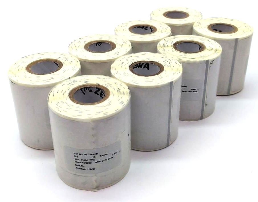 Zebra 2″ x 3″ Z-Perform 1000D Labels LD-R7AM5R White Genuine OEM – 8 Rolls