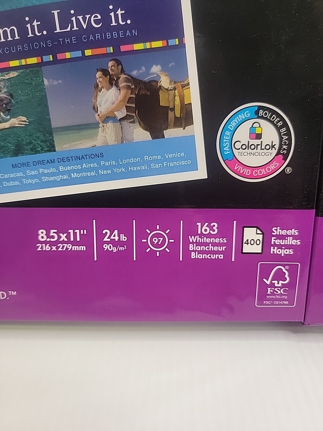 2 X HP Color Inkjet And Laser Paper. 8.5 X 11. 24 Lb, 97 Brightness . 400 Sheets